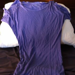 Short sleeve with peek a boo sleeves